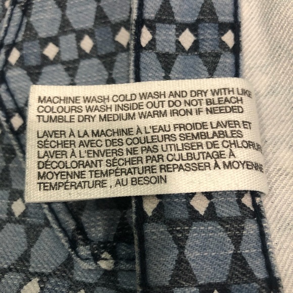 JOE FRESH Denim Jeans Geo Print Blue White Size 4 - Picture 7 of 7